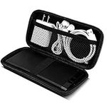 Travel Case for Electronics Cable Organizer, COOYA Hard EVA Carrying Case Tool Case, Protective Power Bank Carry Case Storage Bag Dual Zipper Pouch for External Battery, Cables, Headphones, Charger