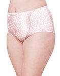 Bali Women's Double Support Coordinate Light Control Shapewear Brief with Lace Tummy DFX372 2-Pack, Pink Leaf Print/Sheer Pale Pink, X-Large