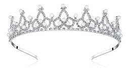 LOVELY Shop Rhinestone Crystal Tiara-Wedding Bridal Prom Birthday Pegeant Prinecess Crown (Elegant)