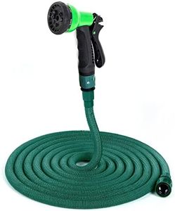 Somera Tubo flessibile da giardino con spruzzatore da giardino I Tubo d'acqua estensibile con adattatore (15 m, verde scuro)