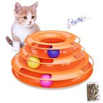 cature Care by Nature 3 Levels Pet Cat Toy Funny Tower Tracks Disc Cat Tracks Toys Training Intelligence Amusement Plate Cat Ball Toys For Cats Kitten With Free 10 Ml Catnip Offer