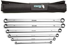 Capri Tools 0 Degree Offset Extra Long Box End Wrench Set, Metric, 8-19 mm, 12 Sizes, 6-Piece (CP11800-6MPK)