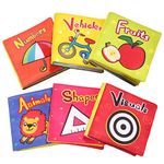 TOP BRIGHT Soft Books for Babies, Baby Toys 6 to 12 Months Girls Boys, Crinkle Sensory Books for Infants 1 Year Old Bath Toy (Pack of 6)