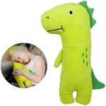 Qchomee Kids Car Seat Pillow Cute Cartoon Neck Head Body Support Cushion for Children Baby Soft Belt Protector Headrest Strap Cover Shoulder Pad Comfort Travel Trip Green Dinosaur, one size