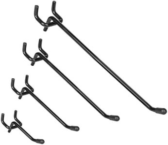Hogurity 80 Pack 2/4/6/8 Inch Black Pegboard Hooks,Extra Thick 1/4" Heavy Duty Peg Board Hooks for Hanging, Pegboard Accessories for Garage, Kitchen, Gym, Store Wall Organizer