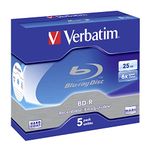 Verbatim 43715 BD-R 25GB 6X 5 Pack Jewel Case