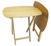 Oversized Folding Tv Tray Tv Table - set of 2,Solid Hard Wood in Natural