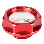 Porfeet Oil Cap, Car Vehicle Oil Cap Oil Fuel Filter Racing Engine Tank Cover Compatible with Honda Civic Red One Size