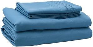 Queen Size Bed Sheets - Breathable Luxury Sheets with Full Elastic & Secure Corner Straps Built in - 1800 Supreme Collection Soft Deep Pocket Bedding, Sheet Set, Extra DEEP Pocket - Queen, Denim