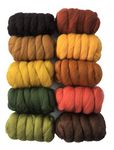 Autumn Shades - 250gm Pack of 10 Merino Wool Tops for Needle & Wet Felting and Spindle Spinning