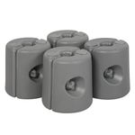 LIVHOME Gazebo Weights | Set of 4 | Gazebo Leg Weights Fill with Sand or Water | Pole Anchor for Outdoor/Garden Gazebos, Marquees, Market Stalls, Party Tents | Weather Resistant Plastic | Grey