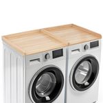 Kosydown Basic Washer Dryer Countertop, Wood Laundry Countertop Set of 2 Dryer Storage Shelf for Laundry Room Organization (27.5" x 54") (Natural)