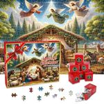 2024 Nativity Set Puzzle Advent Calendar Christmas for Boys and Adults Gift 24 Boxes Religous Jesus Holiday Countdown Unique Decorative Puzzle