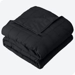 Bare Home Weighted Blanket Queen Size 17lbs (60" x 80") for Adults - All-Natural 100% Cotton - Premium Heavy Blanket Nontoxic Glass Beads (Black, 60" x 80")