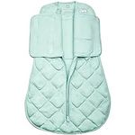 SMOOCH HugMe™ Weighted Baby Swaddle Blanket for 0-6 Months – Newborn/Infant Baby Sleep Swaddle Sack – 100% Organic Cotton with 2 Way Zipper Transition Swaddles - Machine Wash & Dryable - Sage