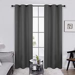 Deconovo Room Darkening Thermal Insulated Blackout Grommet Window Curtain for Living Room,Dark Grey,42x120-inch,1 Panel