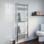 DuraTherm Dual Fuel Heated Towel Rail Chrome Designer Flat Manual Electric 1600 x 600mm