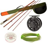 Shark Shooter S Glass Fiberglass Fly Rod with Attractive Transparent Colours Fly Fishing Kit (Transparent Orange, 8'1'' LW5 4SEC)