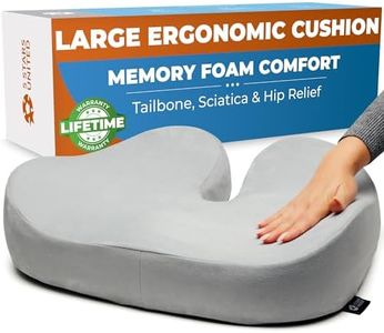 Seat Cushion for Office Chair - Tailbone Pressure Relief Cushion - Coccyx, Lower Back, Hip, Butt, Sciatica Pain Relief Pillow - Memory Foam Chair Cushions for Desk Chairs, Car Seats, Wheelchairs