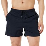 Tommy Hilfiger Men Medium Drawstring Swimming Trunks Long, Blue (Desert Sky), L