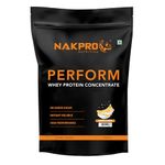 NAKPRO Perform Whey Protein Concentrate | 24g Protein, 5.3g BCAA per Serving | Muscle Recovery Workout Drink, Lean Muscle Growth (1 Kg, Banana)