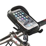 Bike Handlebar Bag, Universal Waterproof Bicycle Cell Phone Pouch Motorcycle Handlebar Phone Mount Holder Cradle with 360 Rotate for iPhone 12 11 Pro Max XS XR X 8 Plus Samsung Smartphone up to 6.5''