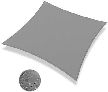 IOAOI Sun Shade Sail 3m x 3m Rectangle Awning Canopy, Waterproof Shade Sail Garden Canopy, 95% UV Block with Free Rope, Sun Sail for Outdoor, Garden, Patio, Yard, Pergola, Balcony, Party (Grey)