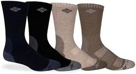 Columbia Wool Blend Basic Crew 4-Pack, Navy/Black/Brown/Khaki, 6-12
