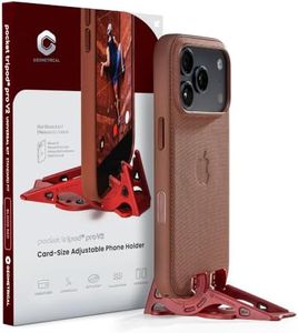 GEOMETRICAL Pocket Tripod PROv2 Universal Kit – Standard Fit Tripod for iPhone & Android, Adjustable Angles – Card-Size, Ultra-Compact Phone Tripod Stand for Photo & Video Creation – Blood Red