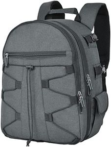 FATMUG Camera Backpack for SLR/DSLR, Lens, Accessories and Tripod Holder with Adjustable Compartments (Dark Grey)