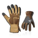 Vgo... 1-Pair Work Gloves for Men, Safety Work Gloves, Scratch protection, Thornproof, Touchscreen (L,Gray,PA7775)