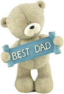 ENNAS Best Dad Bear Figurine – 4” Resin Bear Holding “Best Dad” Sign from Daughter or Son – Small Desk Decor for Father’s Day, Birthday, or Office Shelf Display