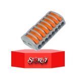 STORE77® 5Pcs Smart Lever Wire Nut Connector (8 Port), Splicing Wire Connector, Universal Quick Wiring Cable Connection Push-in Conductor Terminal Block.