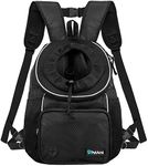 PetAmi Front Carrier Backpack for Dogs and Cats, Adjustable Ventilated Pet Chest Carrier for Hiking Camping Travel, Small Medium Dog Puppy Large Cat Carrying Bag, Max 10 lbs, Black