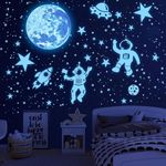 1106Pcs Glow in The Dark Stars for Ceiling Glow in The Dark Moon and Planet Wall Stickers Luminous Astronaut Universe Galaxy Space Wall Stickers Outer Space Decal for Kids Boys Bedroom