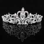 Crystal Rhinestone Tiara Crown for Princess Bridal Prom Bridal Party Wedding Hair Headband for Women (Crown-A)