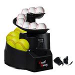 Furlihong 6902BHA Rechargeable Baseball/Softball Toss Machine with Extendable Ball Stacker, Height Adjustable, Use Regulation Baseballs, Softballs or Dimpled Balls, for Hitting Batting Practice