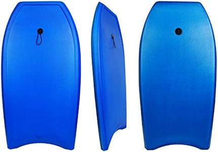ATUNAS 37 Inch Boogie Boards for Beach, Body Board with Durable & Lightweight PE+EVA Mixed Foam, Premium Leash & Adjustable Wrist Rope, Surfing for Kids & Adults Blue/Navy