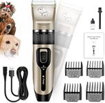 Dog Grooming 9IN1 Pet Hair Clippers, Dog Grooming Kit, Low Noise, Electric Quiet, Rechargeable, Cordless, Suitable for Dogs, Cats, and Other Pets (Clipper Set only)