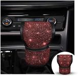 zipelo Bling Car Gear Shift Knob Cover, Rhinestone Anti-Slip Comfortable Handbrake Cover, Diamond Set Shifter Cover for Women, Auto Interior Accessories Universal Fit Van Truck