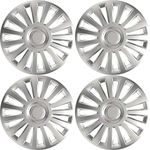 Versaco Car Wheel Trims LUXURY14 - Silver 14 Inch 15-Spoke - Boxed Set of 4 Hubcaps - Includes Fittings/Instructions