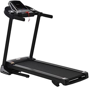 HOMCOM Folding Treadmill, 2.0HP Incline Treadmill Running Machine, 12.8 km/h, with LED Display, Manual Incline, 12 Preset Programs, Drink & Phone Holder for Home Gym Fitness