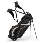 ULTIMATE 8-Way Golf Stand Bag, 4.5 LBS Lightweight Portable Golf Bag with Top Dividers, 7 Pockets, Cooler Bag, Rain Hood, Ergonomic Dual Strap System and Carry Handles for Men&Women