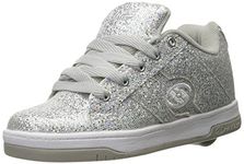 Heelys Women's Split-k Sneaker, Silver Disco Glitter, 4 UK Child