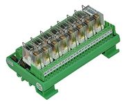 Shavison Relay Module AS365-24V-S-OE, 1C/O, 8 Channel, 24VDC Coil, OEN Relay, Reverse Blocking Diode, Socket Mounted Relay, Contact Rating : 28VDC/230VAC, 5A