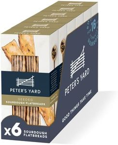 Peter's Yard Seeded Sourdough Flatbreads, Vegan Snack, High Fibre, Under 40 Calories, Pack of 6 x 135 g