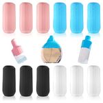 12 Pcs Elastic Sleeves for Leak Proofing Travel, Silicone Leak Proof Sleeves for Travel Container, Reusable Bottle Covers for Toiletries, Silione Accessory for Travel Toiletries Shampoo Bottles,