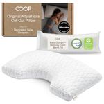 Coop Home Goods Original Cut-Out Adjustable Pillow, King Size Bed Pillows for Neck & Head Support, Memory Foam Pillows - Medium Firm for Side Sleeper, CertiPUR-US/GREENGUARD Gold