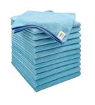 SOFTSPUN Microfiber Cleaning Cloths 12 pcs 40x40cms 220 GSM Sky Blue! Highly Absorbent Lint and Streak Free Multi Purpose Wash Cloth for Bike & Car Stainless Steel Silverware.…