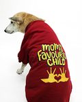 Lana Paws Mom's Favourite Child Comfortable Winter Sweatshirt For Large Dogs, Chonky Indies, Boxers, Dalmatian & Similar, Size 24.5, Maroon